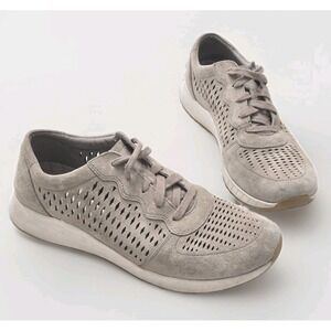 Dansko‎ Charlie Sneakers Women's Size 10 EUR 41 Beige Perforated Leather Suede